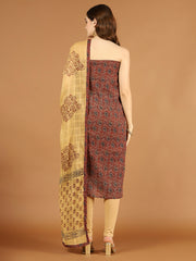 Printed Cotton Blend Unstitched Suit Piece With Dupatta