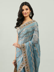 Embroidery Border Organza Saree