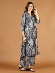 Printed Cotton Kurta With Palazzo