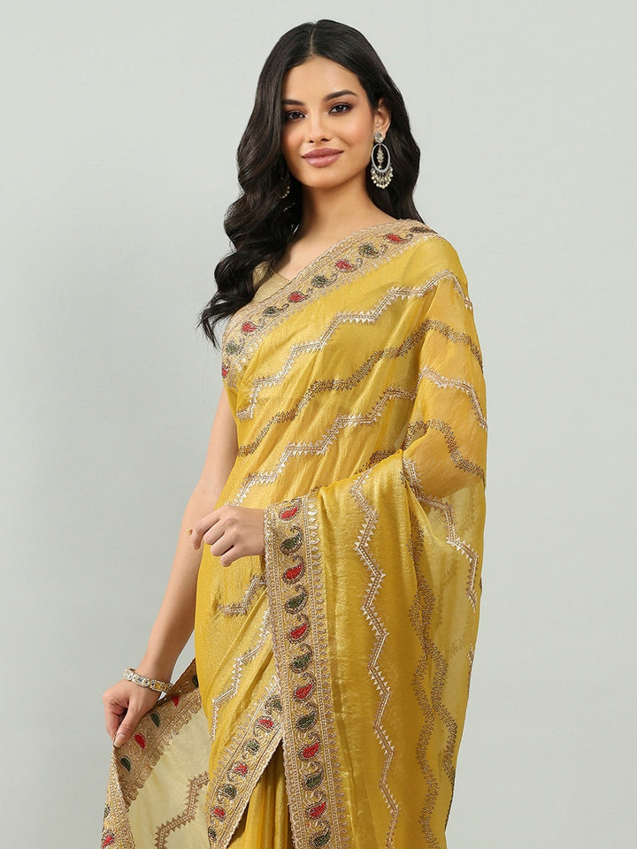 Embroidery Border Organza Saree