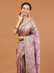 Digital Floral Printed Tussar Saree