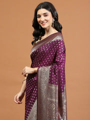 Zari Jaal Woven Art Silk Saree
