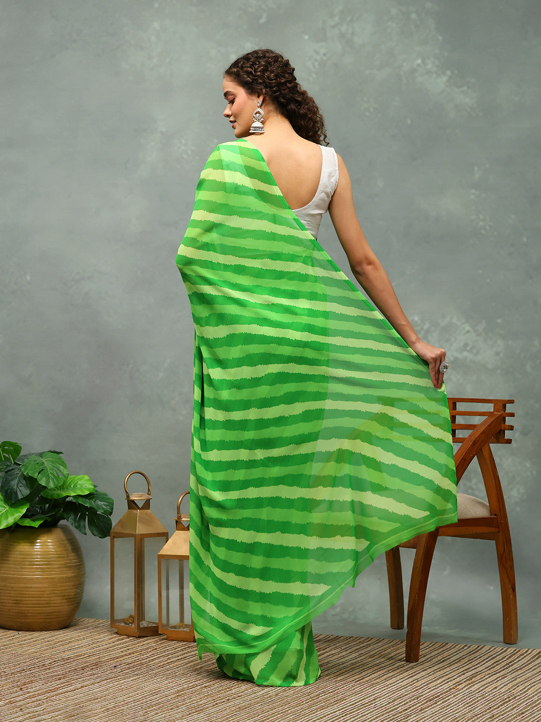 Abstract Printed Georgette Saree