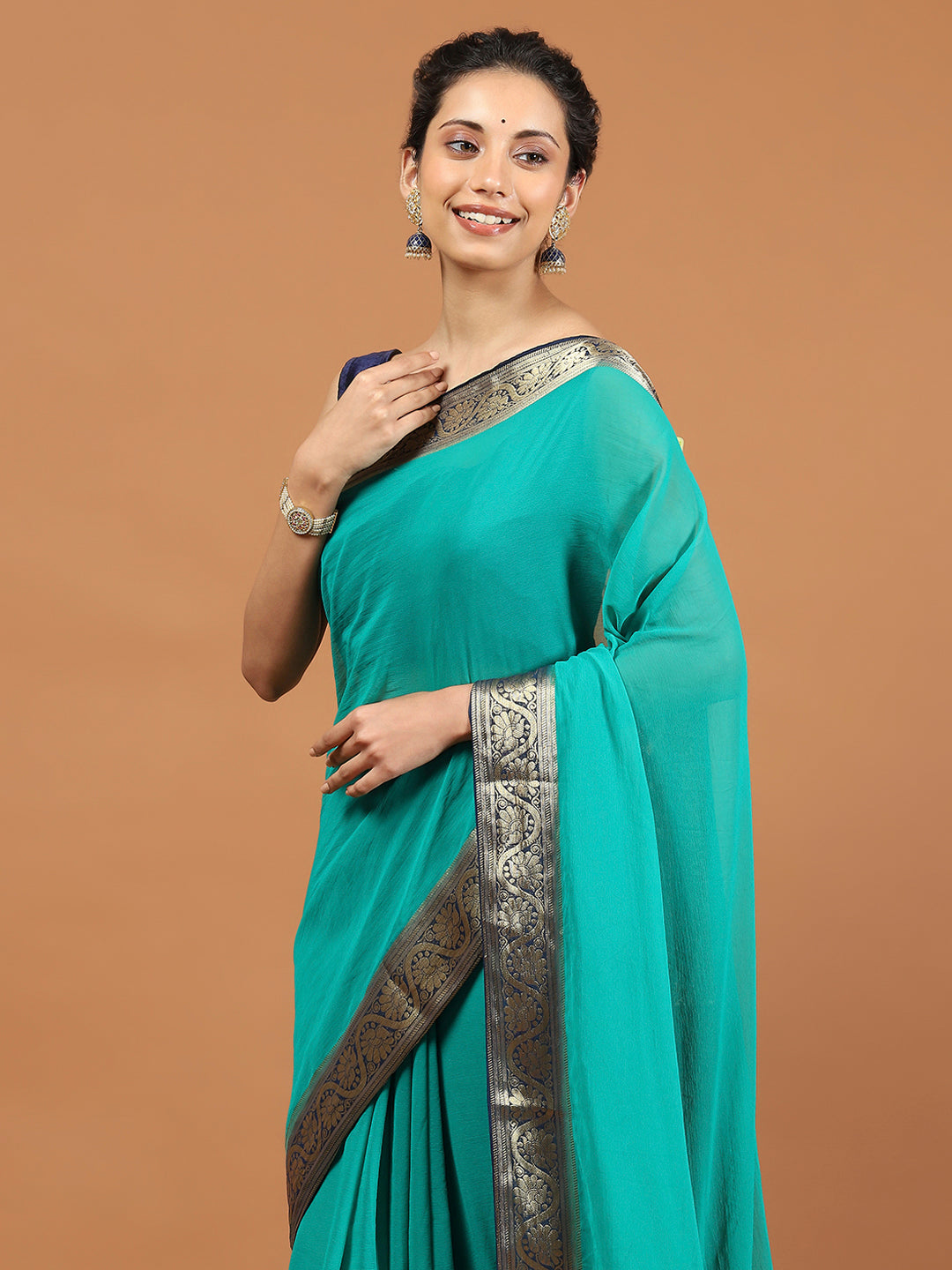 Zari Border Woven Art Silk Saree