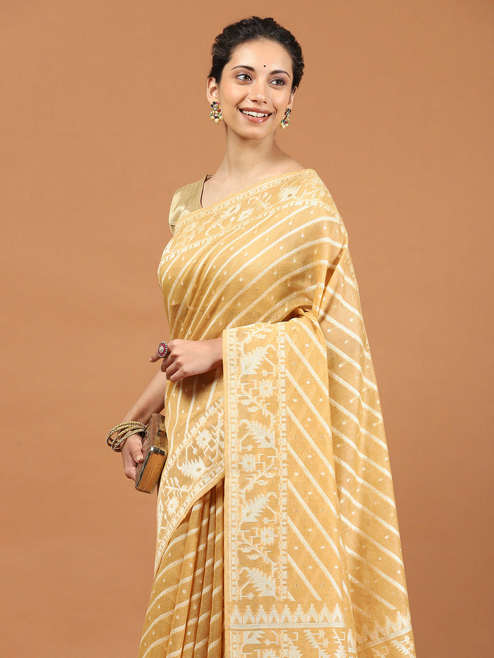 Woven Border Booti Art Silk Saree