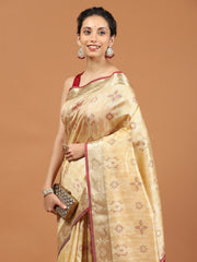 Woven Border Booti Art Silk Saree