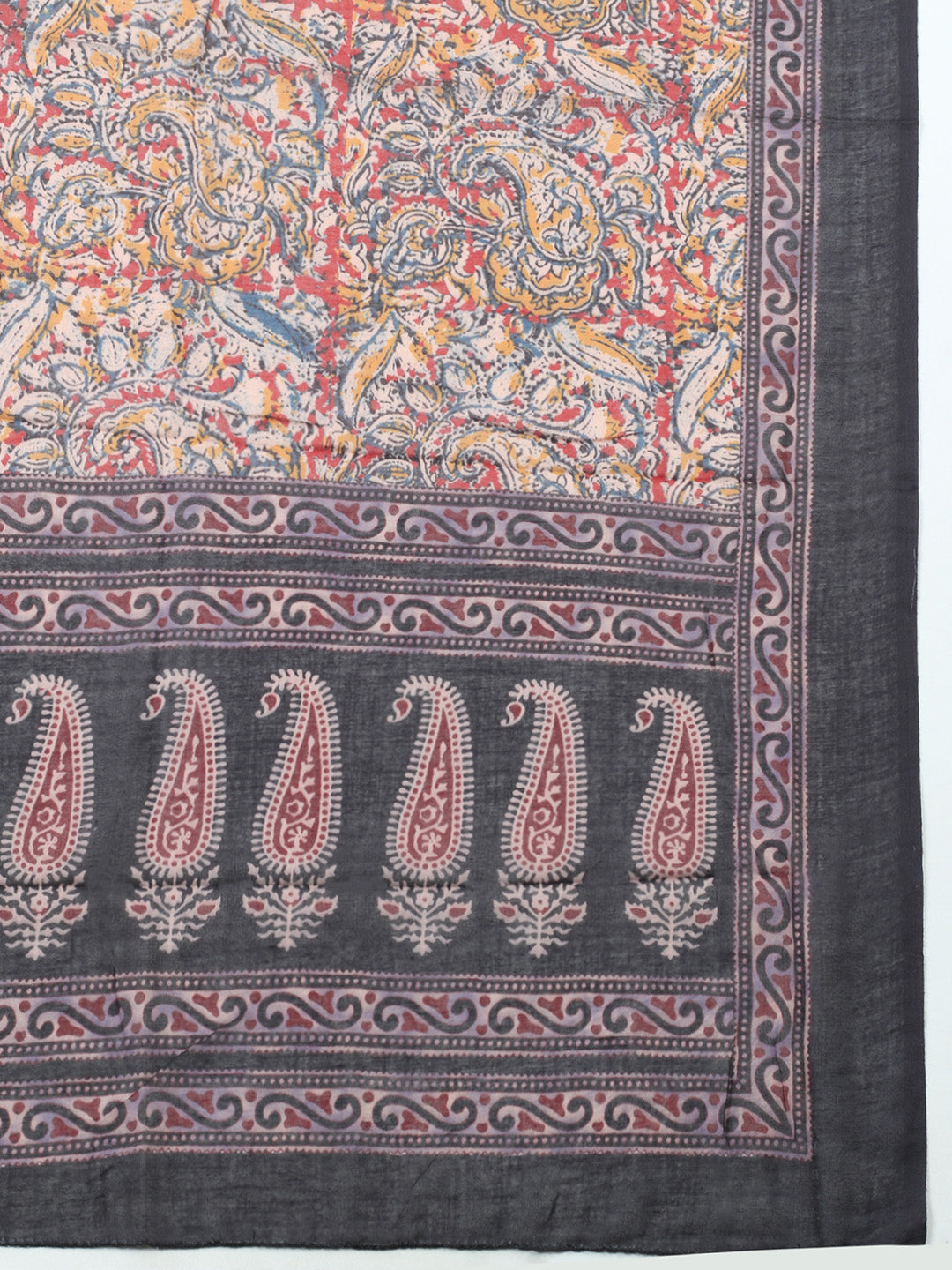 Printed Cotton Blend Unstitched Suit With Pant &amp; Dupatta