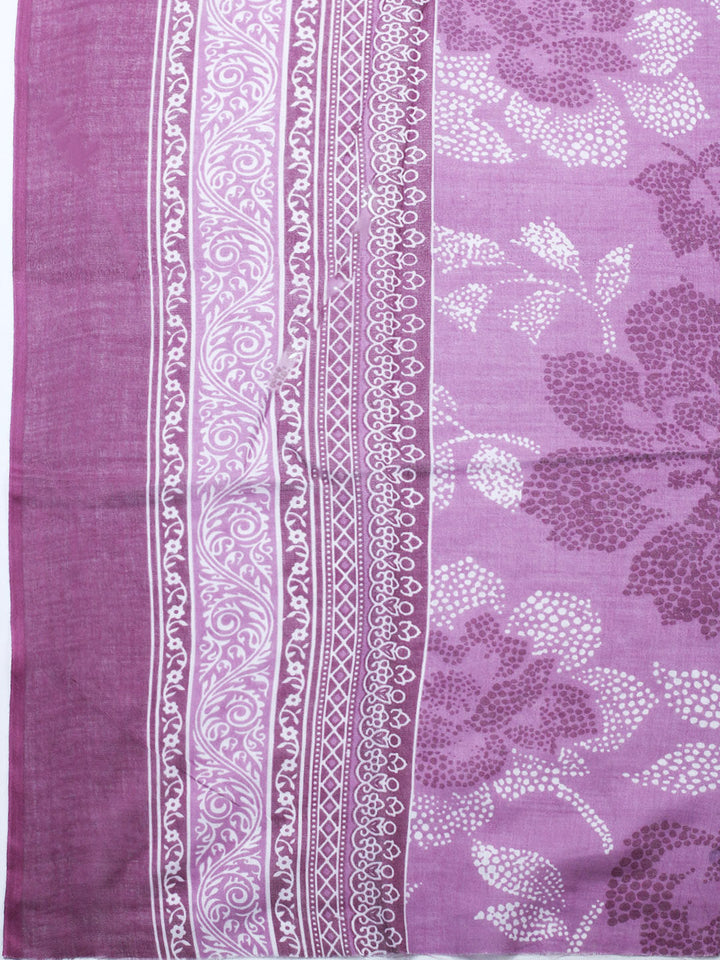 Printed Cotton Blend Unstitched Suit With Pant &amp; Dupatta