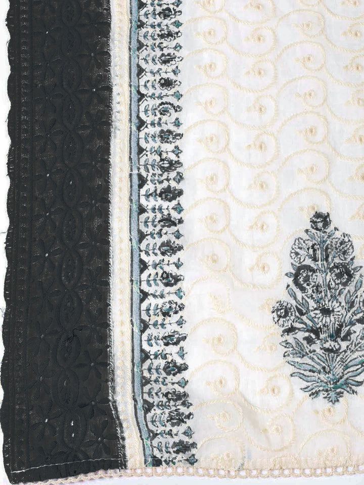 Neck Patti Cotton BlendUnstitched Suit Dupatta