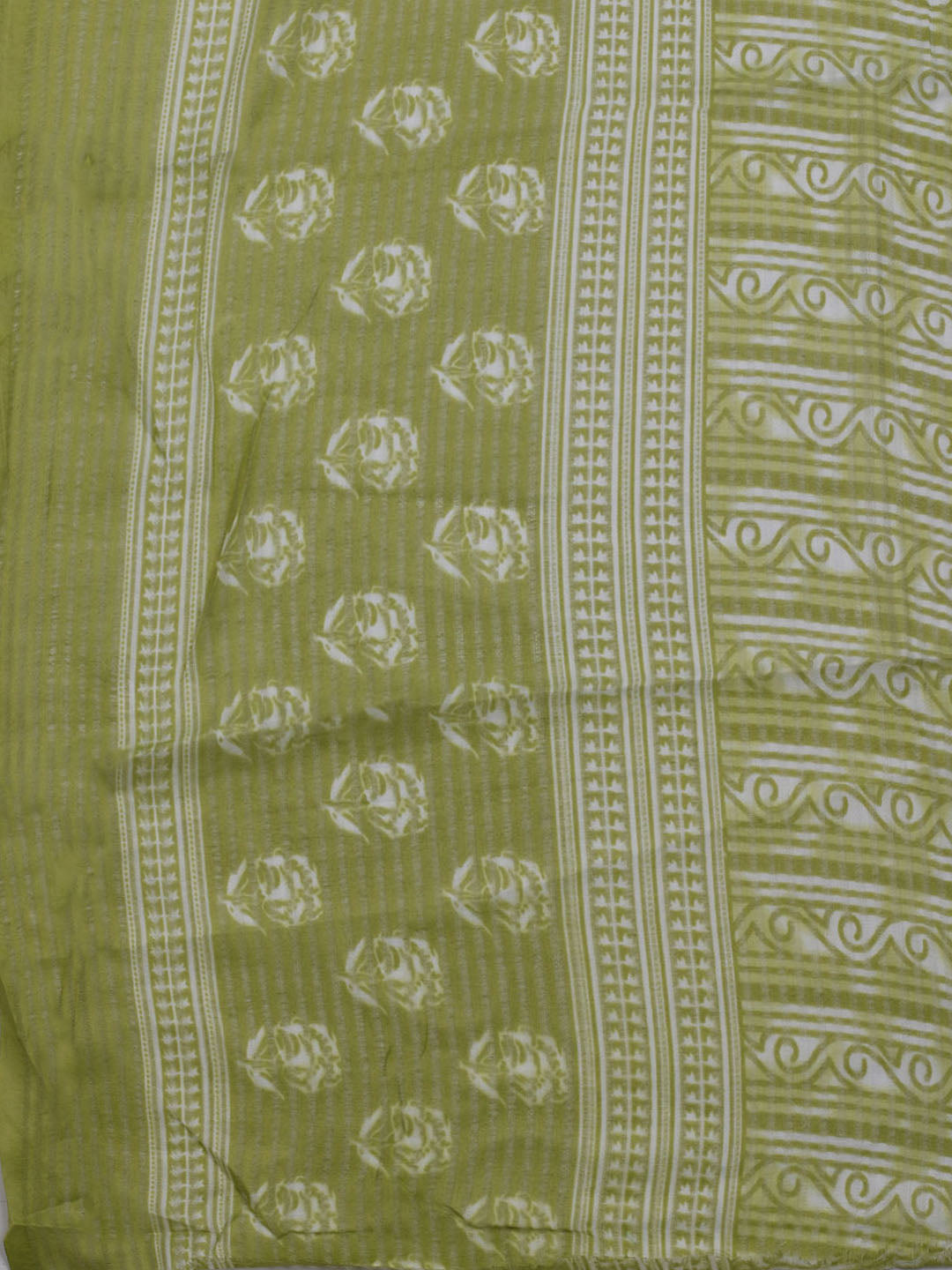Printed Cotton Blend Unstitched Suit With Dupatta