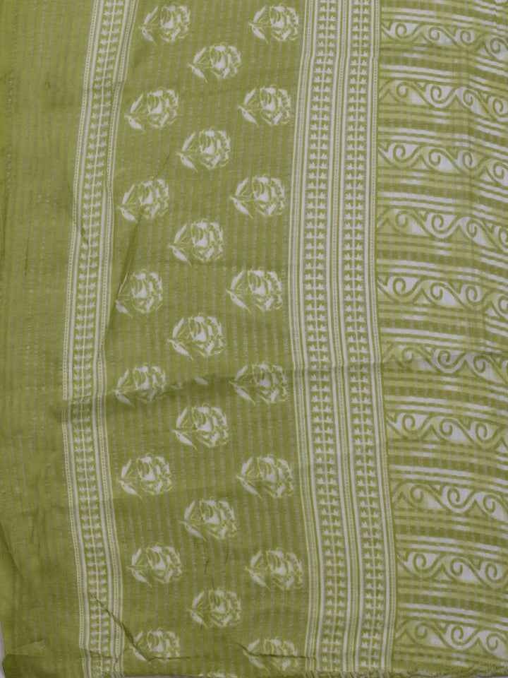 Printed Cotton Blend Unstitched Suit With Dupatta