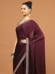 Stone Work Art Chiffon Saree