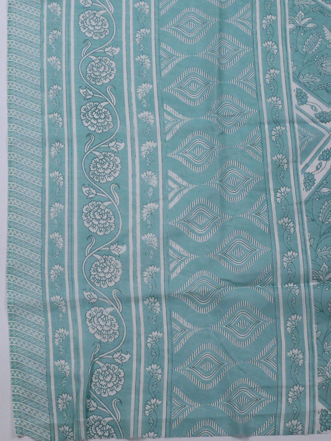 Printed Cotton Blend Unstitched Suit With Dupatta