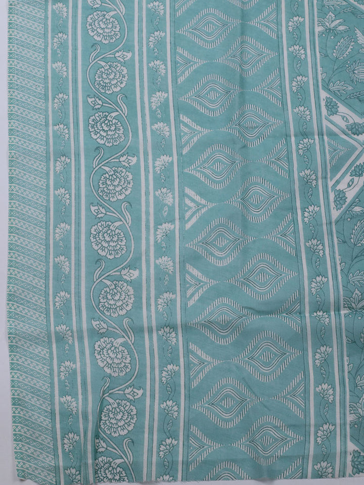 Printed Cotton Blend Unstitched Suit With Dupatta