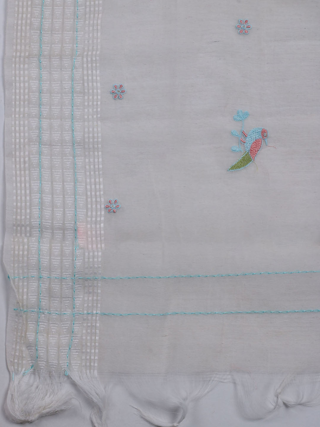 Neck Embroidered Cotton Blend Unstitched Suit With Dupatta