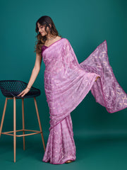 Sequins Embroidery Georgette Saree