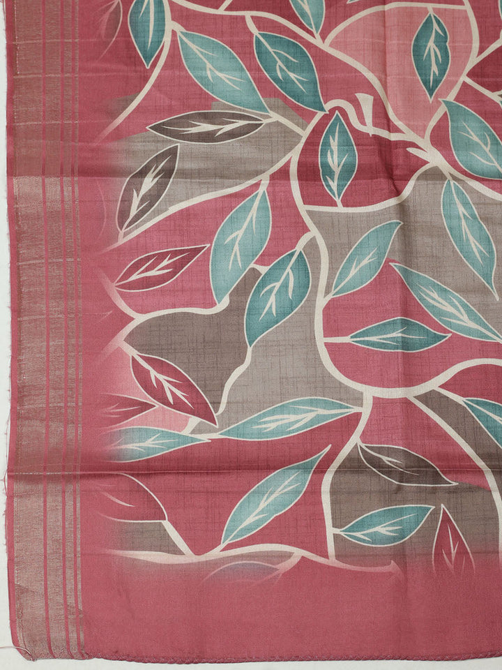 Embroidered Cotton Unstitched Suit With Pant &amp; Dupatta