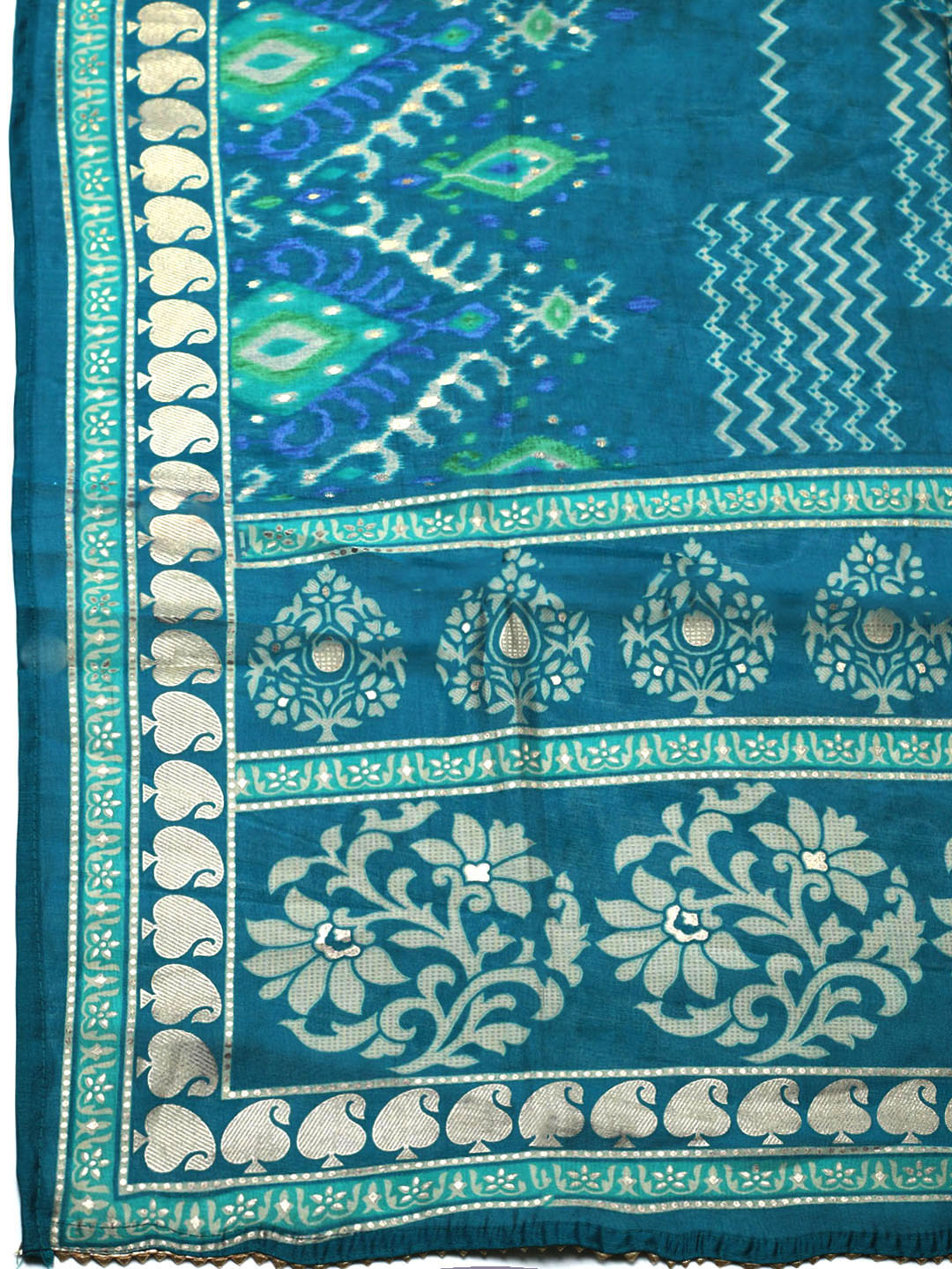 Embroidered Cotton Unstitched Suit With Pant &amp; Dupatta