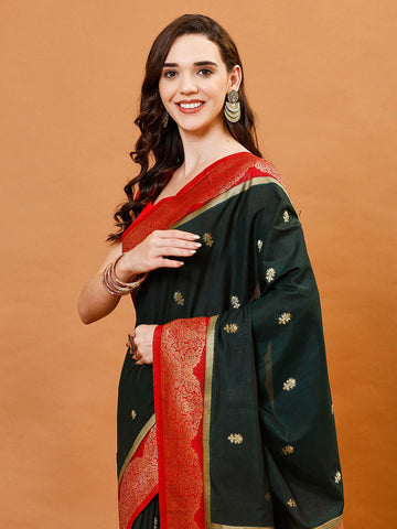 Zari Border Booti Handloom Woven Saree