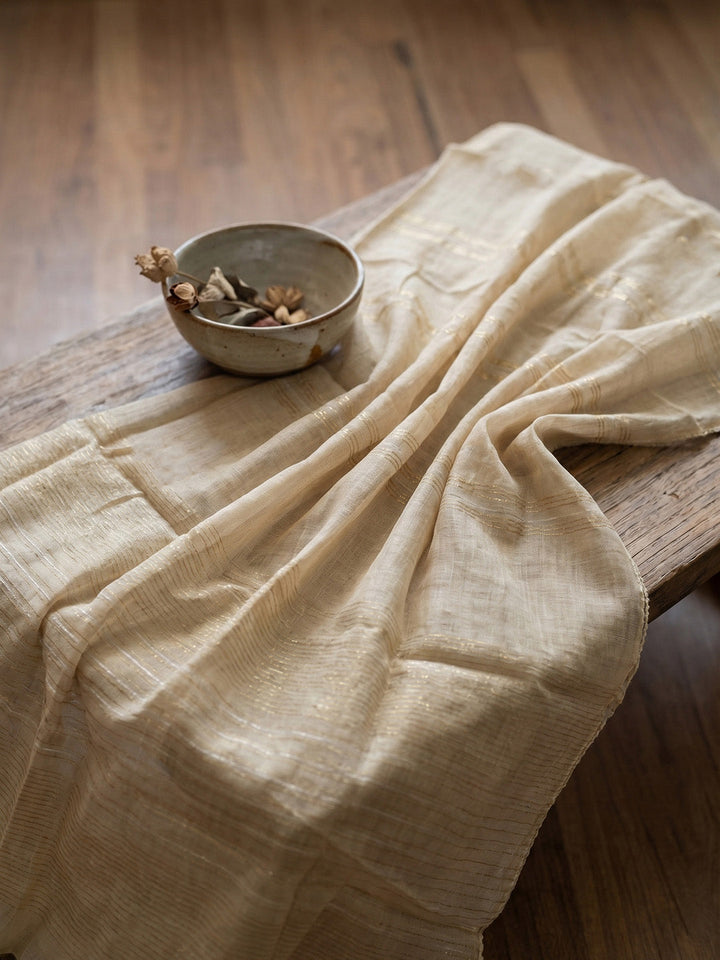 Embroidered Chanderi Unstitched Suit With Pant &amp; Dupatta