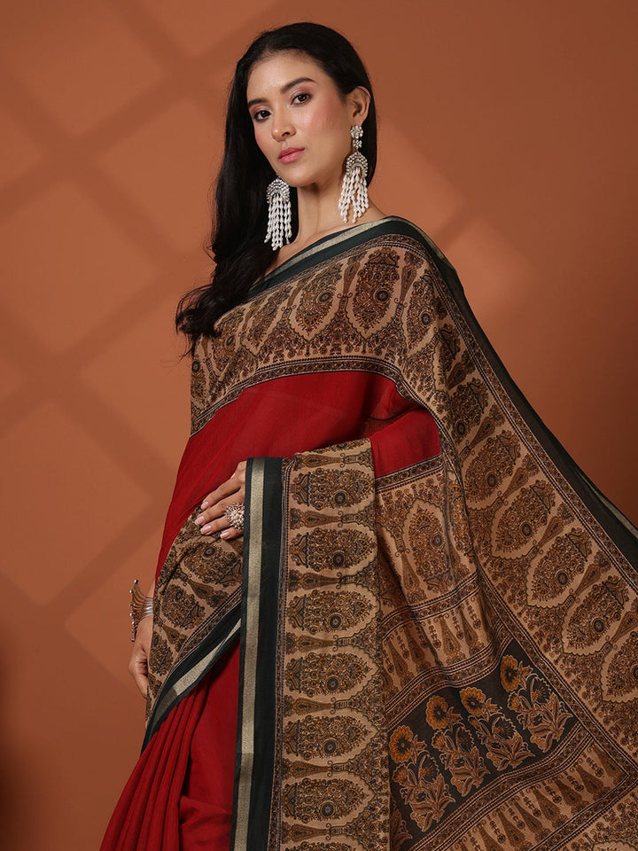 Digital Printed Art Silk Saree