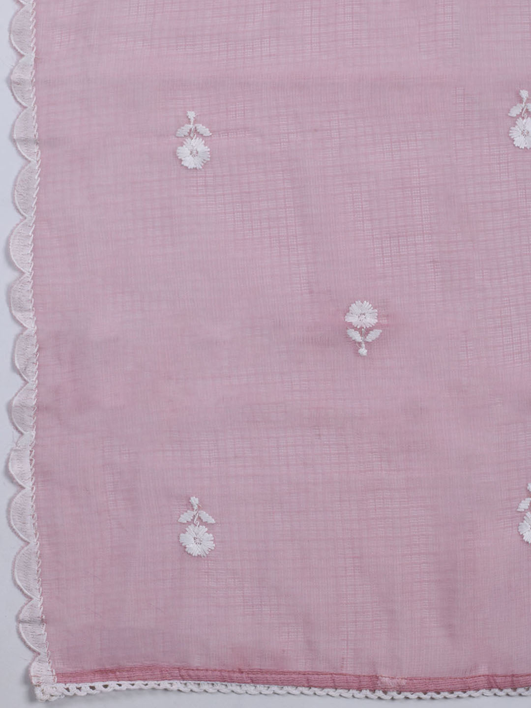 Neck Embroidered Cotton Blend Unstitched Suit With Dupatta