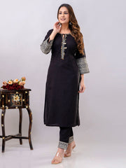 Neck Patti Cotton Kurta With Pants