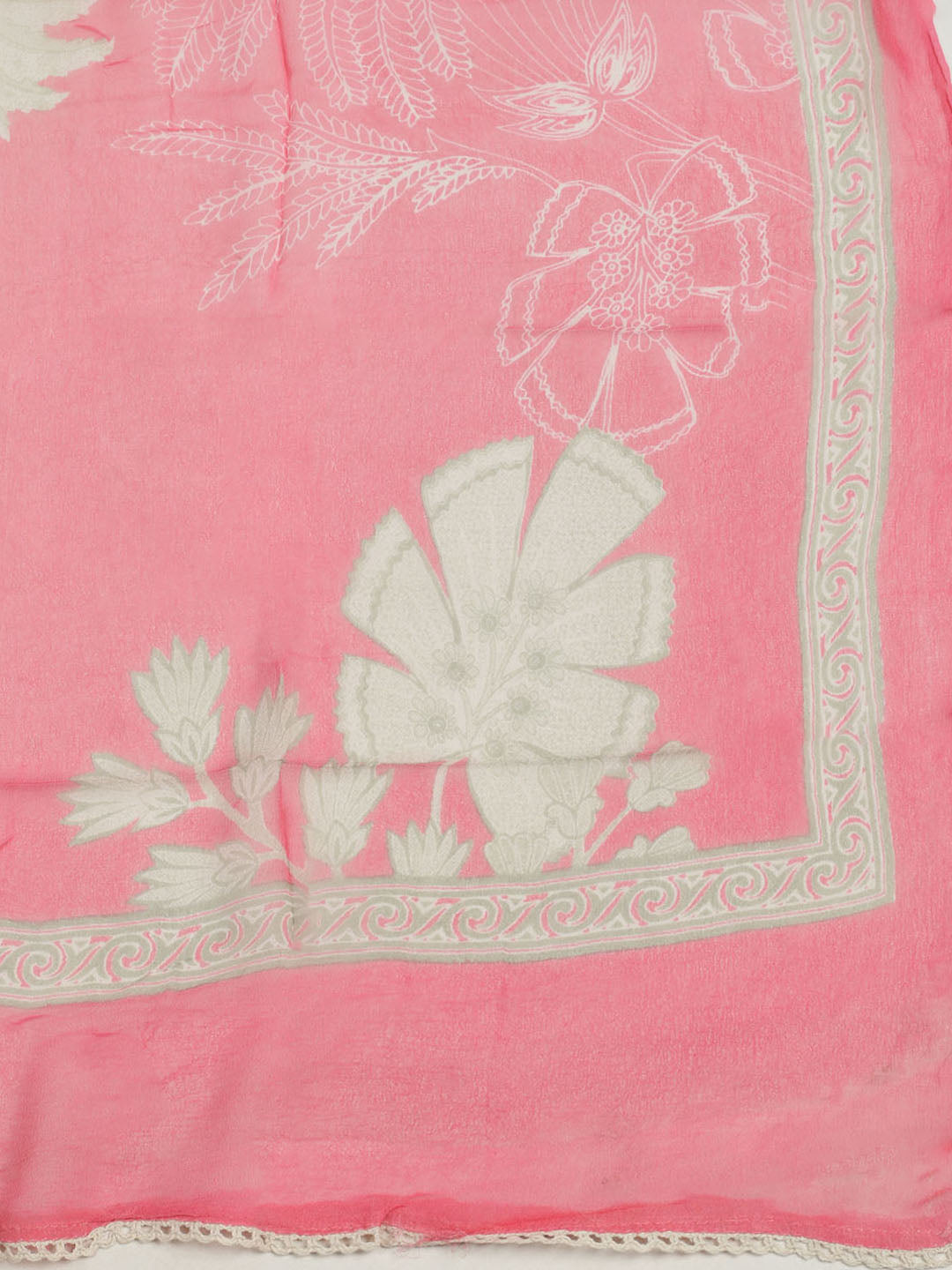 Printed Cotton Unstitched Suit With Pant &amp; Dupatta