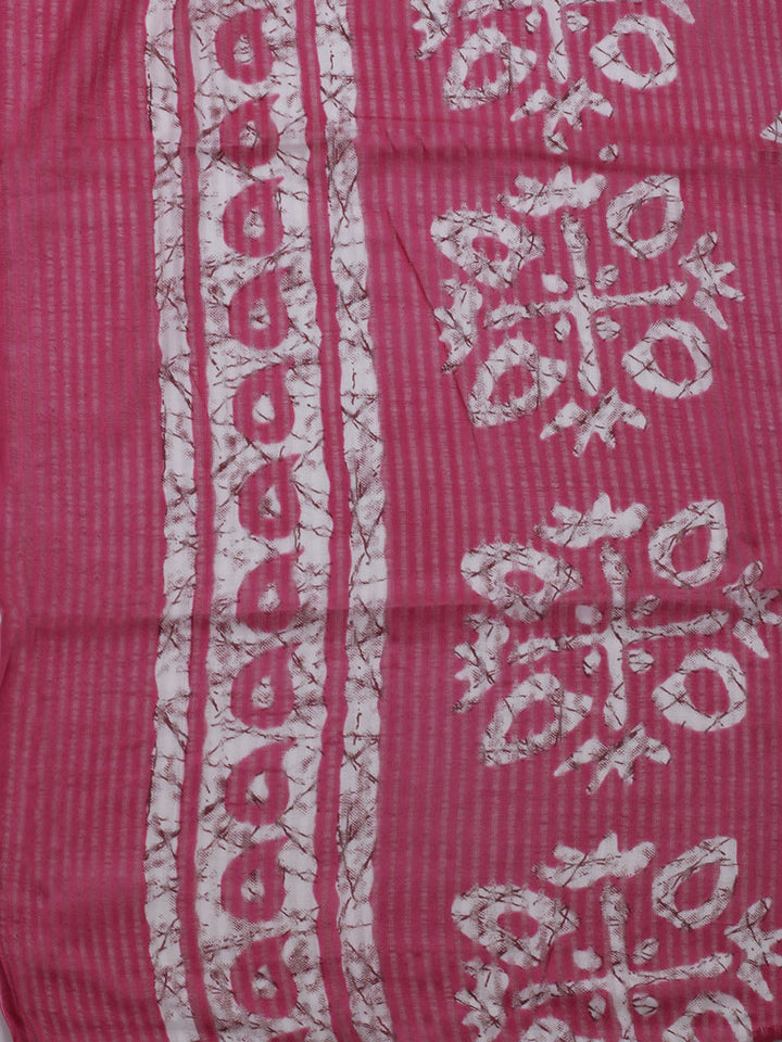Printed Cotton Blend Unstitched Suit With Dupatta