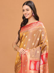 Zari Border Booti Woven Handloom Saree