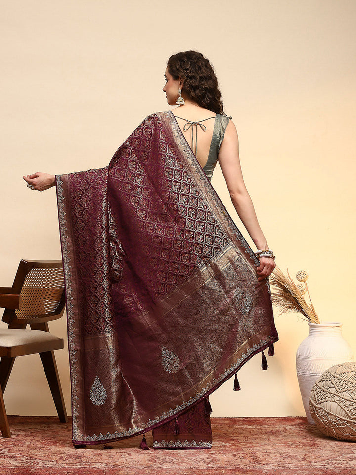 Woven Design Satin Saree