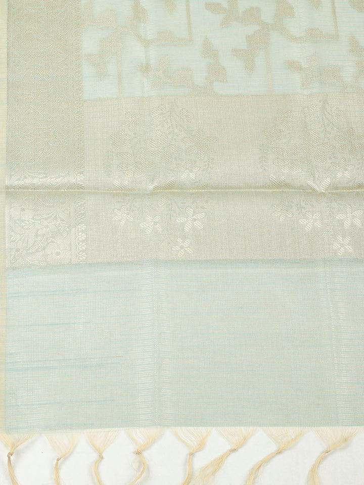 Embroidered Tissue Unstitched Suit With Pant &amp; Dupatta