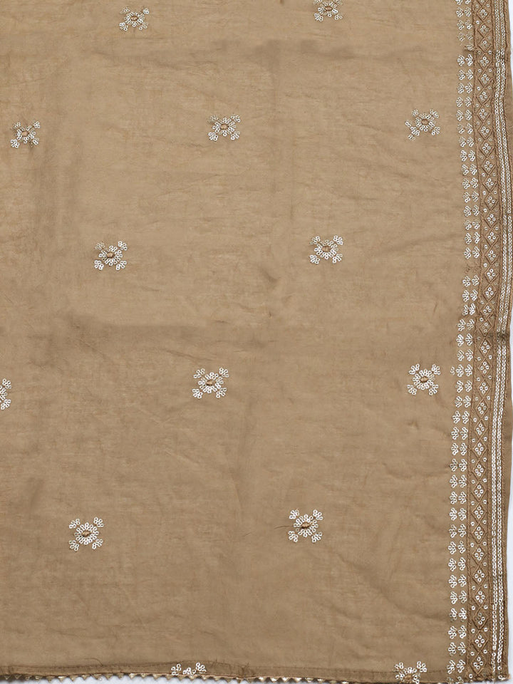 Embroidered Cotton Unstitched Suit With Pant &amp; Dupatta