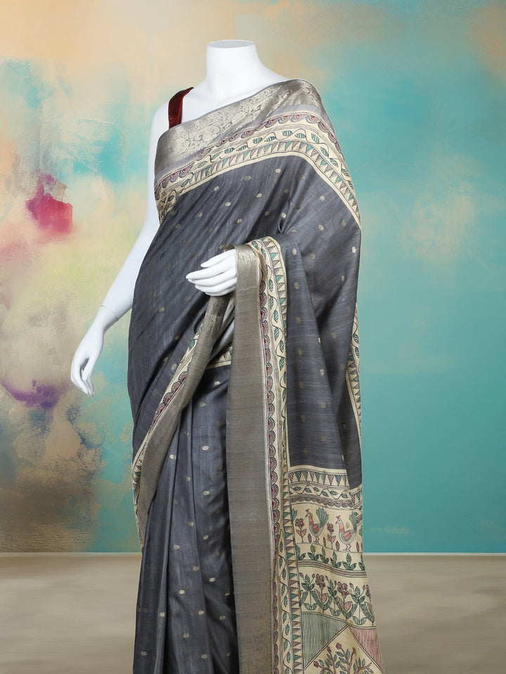 Printed &amp; Woven Design Art Silk Saree