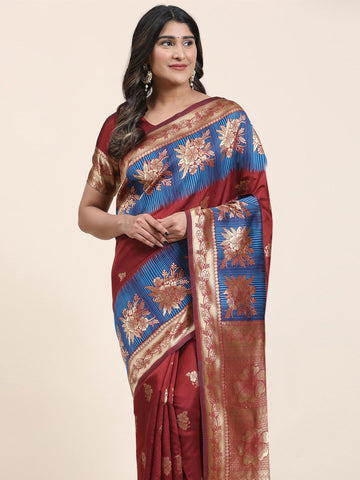 Zari Border Booti Handloom Saree