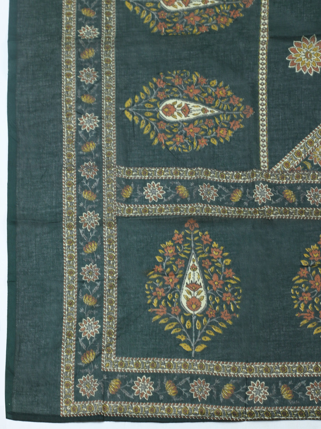 Embroidered Cotton Blend Unstitched Suit With Pant &amp; Dupatta