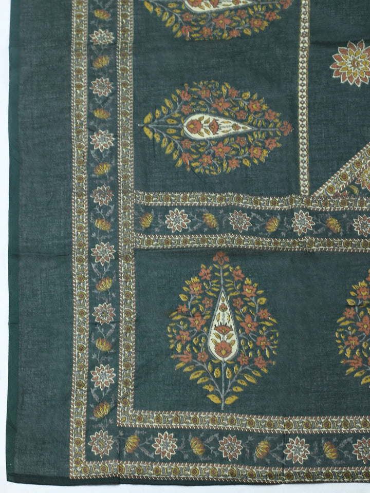 Embroidered Cotton Blend Unstitched Suit With Pant &amp; Dupatta