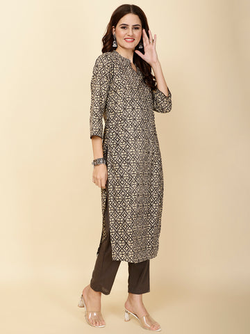 Printed Cotton Kurta Set