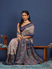 Digital Printed Art Silk Unstitched Suit With Pant & Dupatta