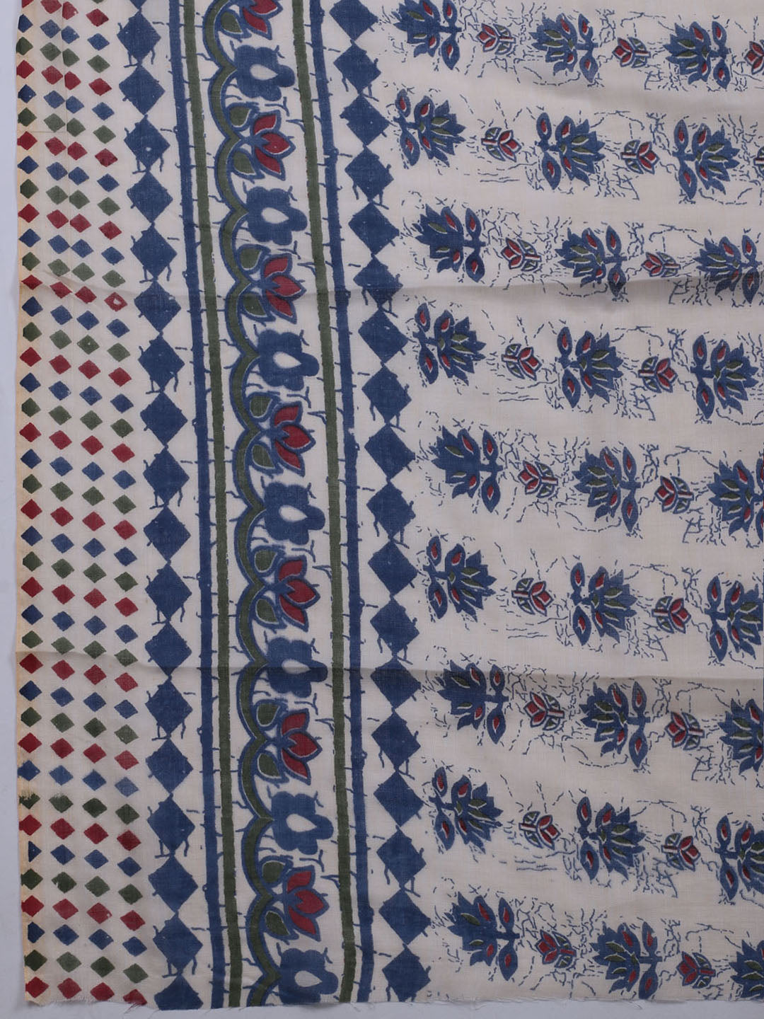 Printed Cotton Blend Unstitched Suit With Dupatta