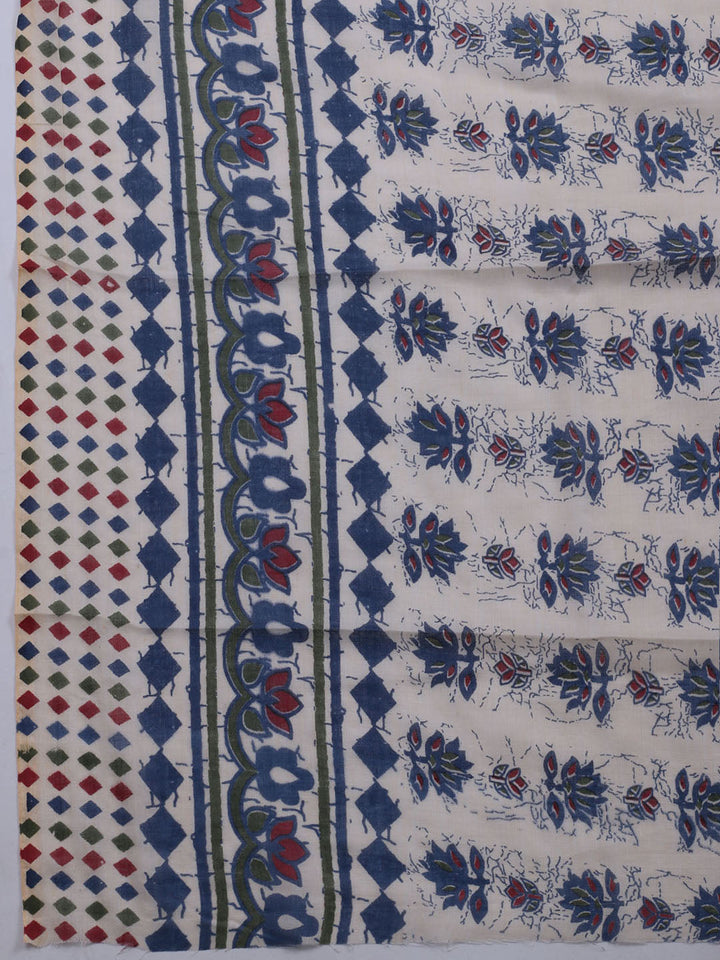 Printed Cotton Blend Unstitched Suit With Dupatta