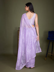 Sequin Embroidery Tissue Saree