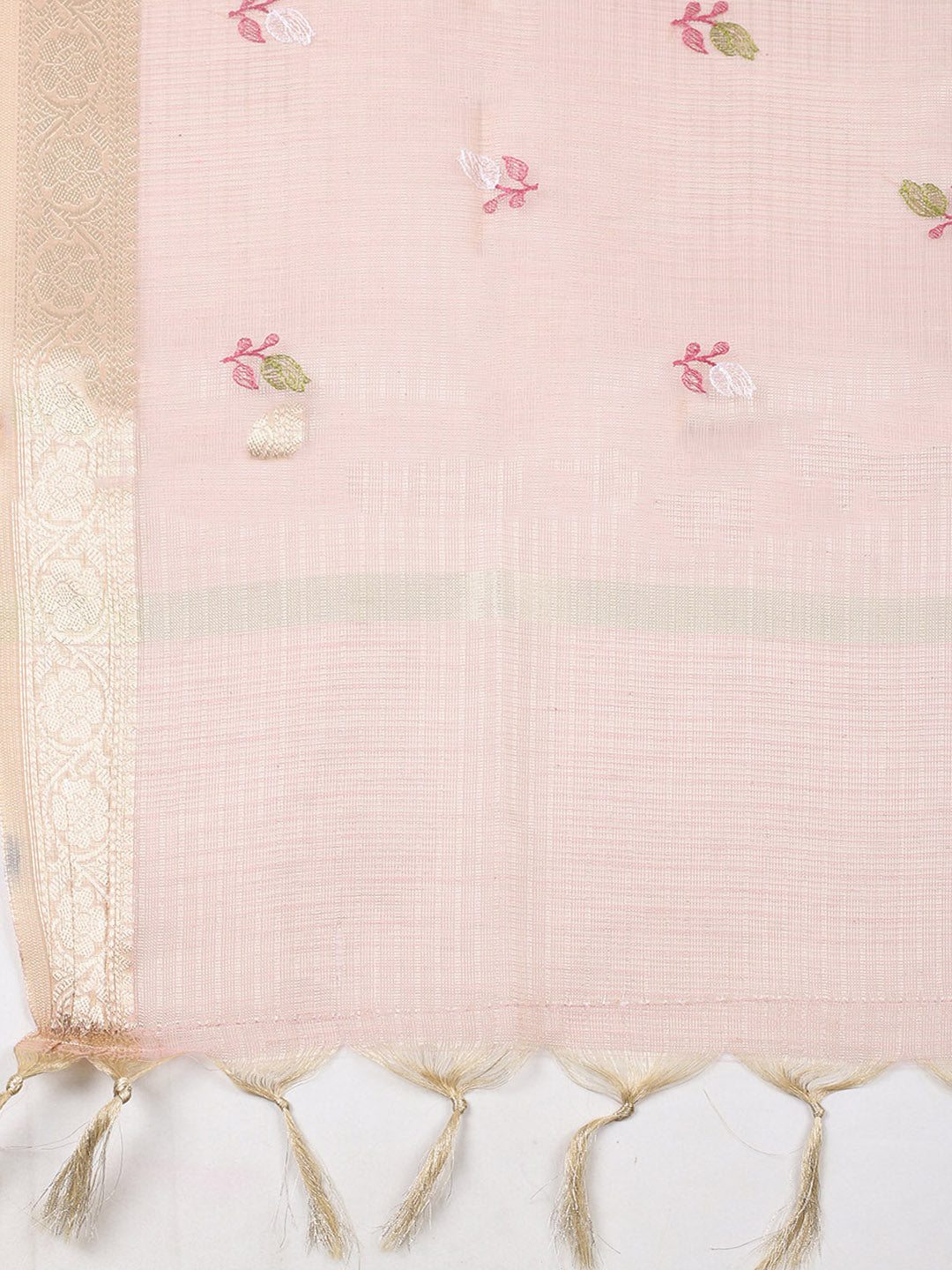Embroidered Tissue Unstitched Suit With Pant &amp; Dupatta