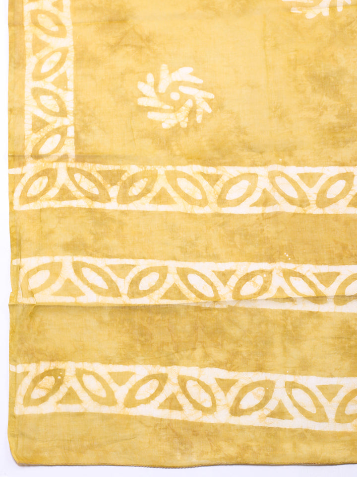 Embroidered Cotton Blend Unstitched Suit With Pant &amp; Dupatta