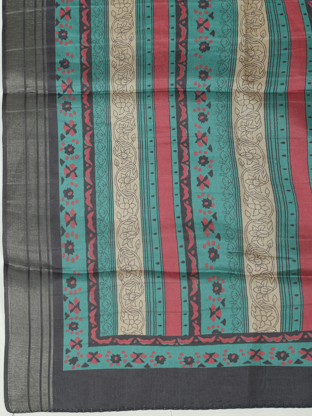 Embroidered Chanderi Unstitched Suit With Pant &amp; Dupatta