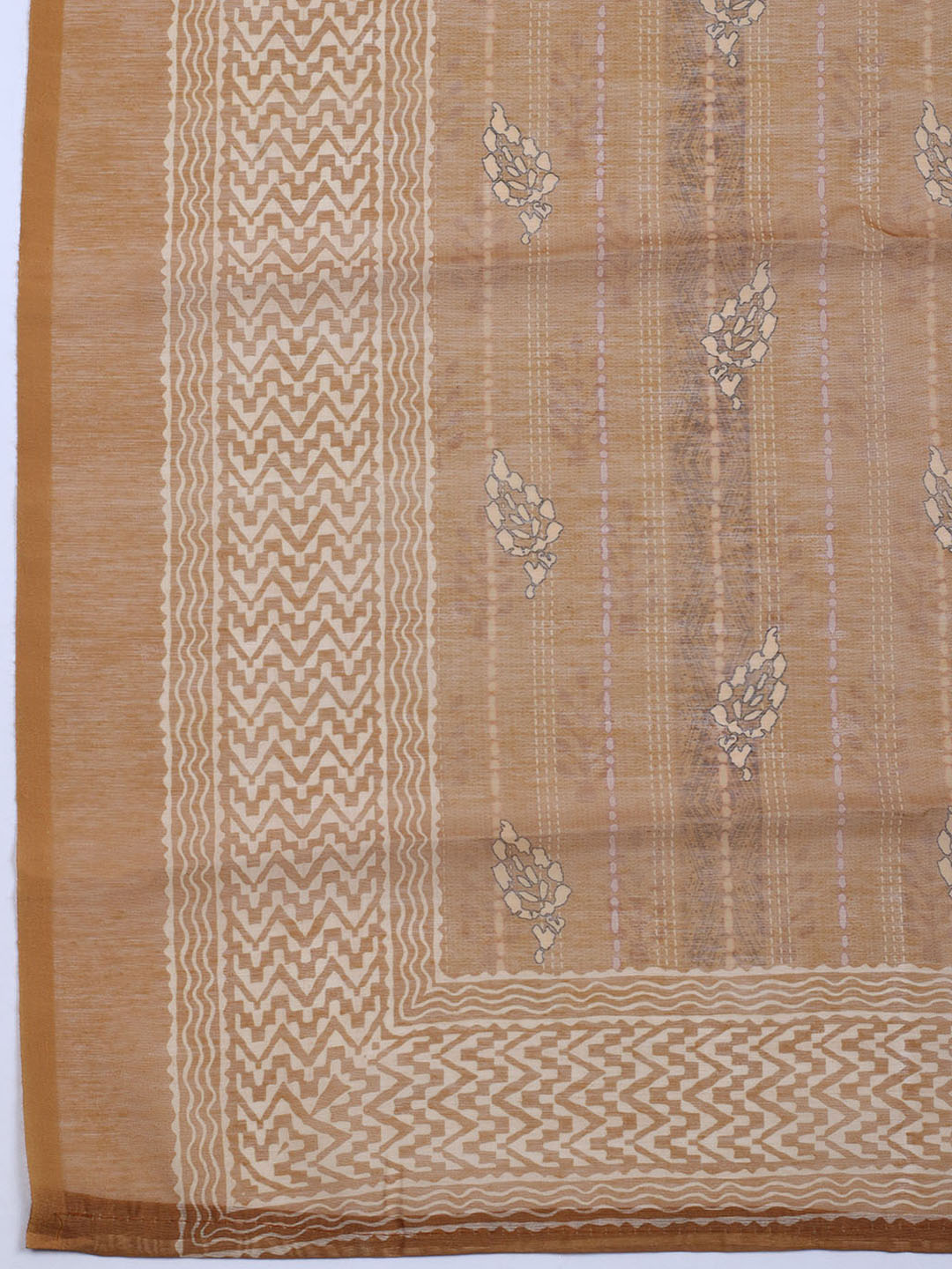 Printed Chanderi Unstitched Suit With Dupatta