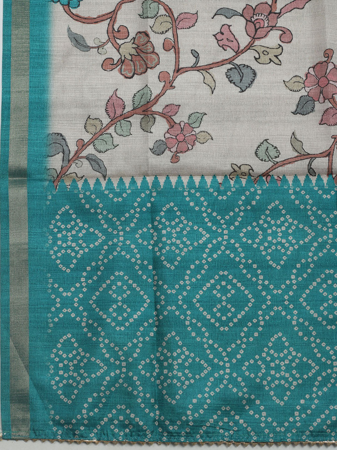 Embroidered Tussar Unstitched Suit With Dupatta