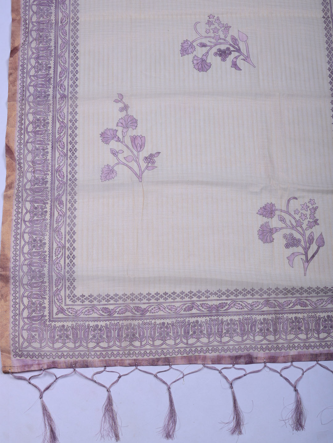 Embroidered Tissue Unstitched Suit With Pant &amp; Dupatta