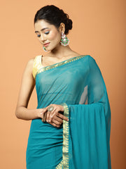 Zari Border Chiffon Woven Saree