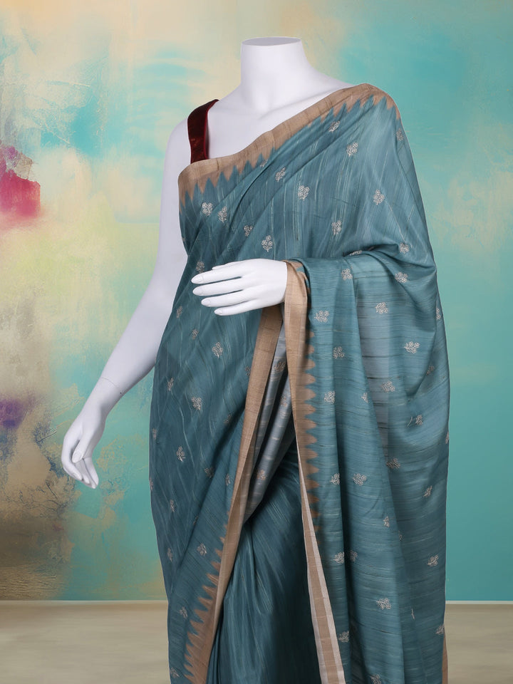 Printed &amp; Embroidered Booti Art Silk Saree